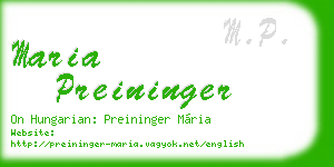 maria preininger business card